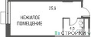 Планировка студии(квартира) площадью 29.8 квадратных метров в “ЖК Резиденции Архитекторов”