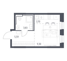 Планировка студии(квартира) площадью 22.42 квадратных метров в “ЖК Квартал Строгино”
