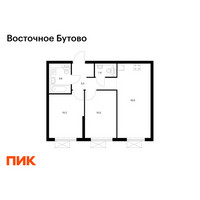 Планировка двухкомнатной(квартира) площадью 48.1 квадратных метров в “ЖК Восточное Бутово”