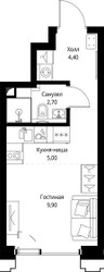 Планировка студии(квартира) площадью 22.5 квадратных метров в ЖК “ЖК СЕТ”