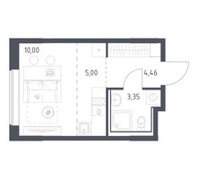 Планировка студии(квартира) площадью 22.81 квадратных метров в “ЖК Прибрежный Парк”