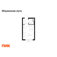 Планировка студии(квартира) площадью 19.9 квадратных метров в “ЖК Ильинские луга”