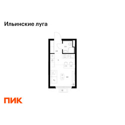 Планировка студии(квартира) площадью 19.9 квадратных метров в ЖК “ЖК Ильинские луга”