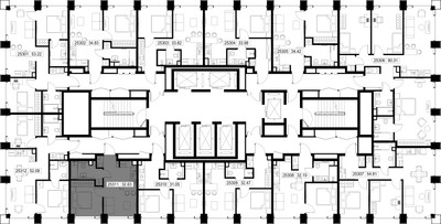 Планировка однокомнатной(квартира) площадью 32.6 квадратных метров в ЖК “ЖК SET (Сет)”