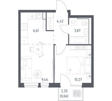 Планировка однокомнатной(квартира) площадью 35.29 квадратных метров в “ЖК Квартал Авиаторов”