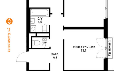 Планировка трехкомнатной(квартира) площадью 78 квадратных метров в ЖК “ЖК Западный Порт”