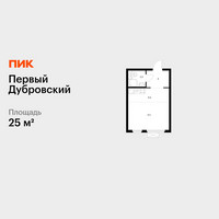 Планировка студии(квартира) площадью 25 квадратных метров в “ЖК Первый Дубровский”