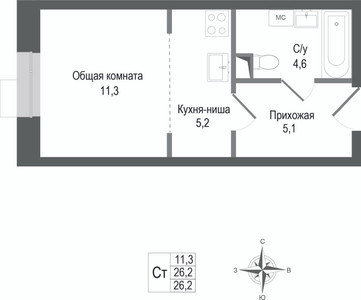 Планировка квартиры, ID 553412