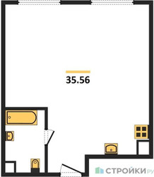 Планировка однокомнатной(квартира) площадью 36.8 квадратных метров в ЖК “ЖК Зорге 9”
