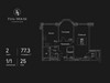 Планировка двухкомнатной(квартира) площадью 77.3 квадратных метров в “ЖК Full House (Фулл Хаус)”