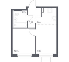 Планировка однокомнатной(квартира) площадью 33.14 квадратных метров в “ЖК Квартал Западный”