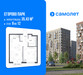 Планировка однокомнатной(квартира) площадью 35.43 квадратных метров в “ЖК Егорово Парк”