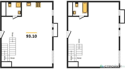 Планировка трехкомнатной(квартира) площадью 93.1 квадратных метров в ЖК “ЖК Римский”