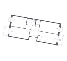 Планировка трехкомнатной(квартира) площадью 81.63 квадратных метров в “ЖК Квартал Западный”