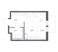 Планировка студии(квартира) площадью 25.35 квадратных метров в “ЖК Большое Путилково”