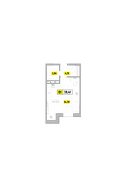 Планировка студии(квартира) площадью 33.41 квадратных метров в ЖК “ЖК Радость (Радумля Парк)”