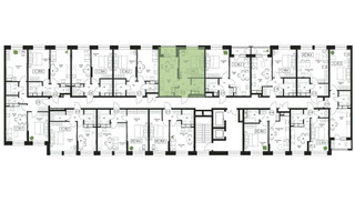 Планировка однокомнатной(квартира) площадью 40.7 квадратных метров в “ЖК Пушкино Град”