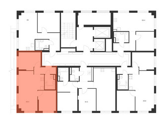 Планировка двухкомнатной(квартира) площадью 48.4 квадратных метров в ЖК “ЖК Онежский вал”