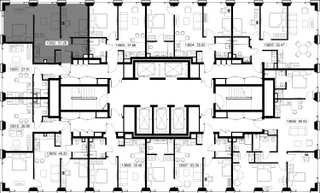 Планировка двухкомнатной(квартира) площадью 51.3 квадратных метров в “ЖК SET (Сет)”