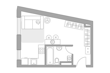 Планировка студии(квартира) площадью 31.62 квадратных метров в ЖК “ЖК Павелецкая от Гранель”