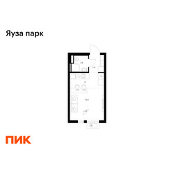 Планировка студии(квартира) площадью 20.8 квадратных метров в ЖК “ЖК Яуза Парк (Мытищи)”