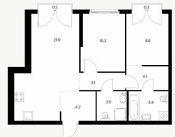 Планировка двухкомнатной(квартира) площадью 61.1 квадратных метров в “ЖК Барклая 6”
