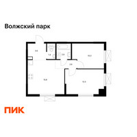 Планировка двухкомнатной(квартира) площадью 49 квадратных метров в “ЖК Волжский Парк”