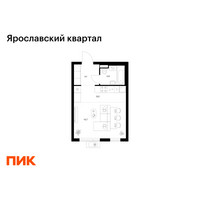 Планировка студии(квартира) площадью 28.9 квадратных метров в “Ярославский квартал”