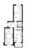 Планировка двухкомнатной(квартира) площадью 55.42 квадратных метров в “ЖК Бакеево-Парк”