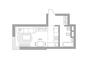 Планировка студии(квартира) площадью 30.22 квадратных метров в “ЖК Живописный”