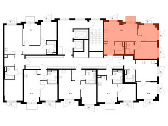 Планировка двухкомнатной(квартира) площадью 52.6 квадратных метров в ЖК “ЖК Онежский вал”