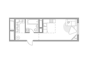 Планировка студии(квартира) площадью 25.28 квадратных метров в “ЖК Аникеевский”