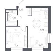 Планировка однокомнатной(квартира) площадью 36.41 квадратных метров в “ЖК ЭкоБунино (Южное Бунино)”