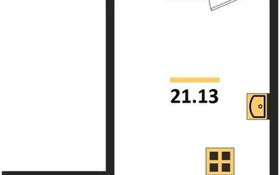 Планировка студии(квартира) площадью 21.13 квадратных метров в ЖК “ЖК Радость (Радумля Парк)”