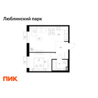 Планировка однокомнатной(квартира) площадью 41 квадратных метров в “ЖК Люблинский парк”