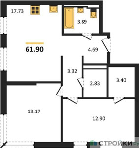 Планировка квартиры, ID 456483