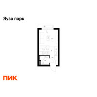 Планировка студии(квартира) площадью 19.9 квадратных метров в “ЖК Яуза Парк (Мытищи)”