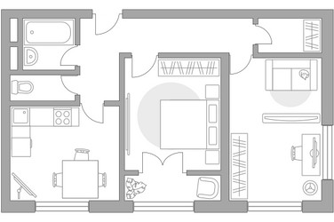 Планировка двухкомнатной(квартира) площадью 54.31 квадратных метров в ЖК “ЖК Новая Рига”