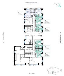Планировка трехкомнатной(квартира) площадью 79.26 квадратных метров в ЖК “СберСити в Рублево-Архангельском”