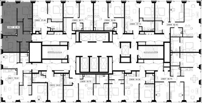 Планировка двухкомнатной(квартира) площадью 61.4 квадратных метров в ЖК “ЖК SET (Сет)”