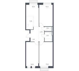 Планировка трехкомнатной(квартира) площадью 79.8 квадратных метров в ЖК “ЖК Рублевский Квартал”
