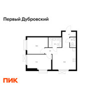 Планировка двухкомнатной(квартира) площадью 49.1 квадратных метров в “ЖК Первый Дубровский”