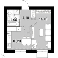 Планировка однокомнатной(квартира) площадью 32.4 квадратных метров в “Апрелевка Клаб”
