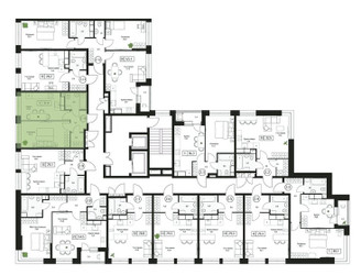Планировка однокомнатной(квартира) площадью 37 квадратных метров в ЖК “ЖК Пушкино Град”