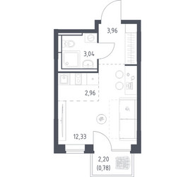 Планировка студии(квартира) площадью 23.07 квадратных метров в ЖК “ЖК Богдановский Лес”