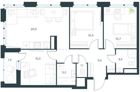 Планировка квартиры, ID 545074