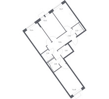 Планировка трехкомнатной(квартира) площадью 78.44 квадратных метров в “ЖК Молжаниново”