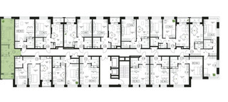 Планировка однокомнатной(квартира) площадью 42.1 квадратных метров в “ЖК Пушкино Град”