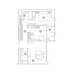 Планировка трехкомнатной(квартира) площадью 72.5 квадратных метров в ЖК “ЖК ВЭРИ на Миклухо-Маклая”