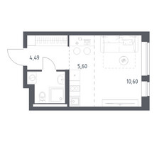 Планировка студии(квартира) площадью 24.02 квадратных метров в “ЖК Новое Видное”